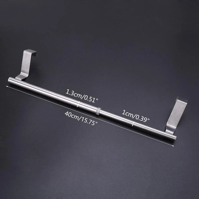 97QC Stainless Steel Towel Bar Storage Rack Metal Hanging Holder for Home Kitchen Bathroom Bar Hotel Organization